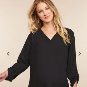 XL motherhood maternity black flowy blouse